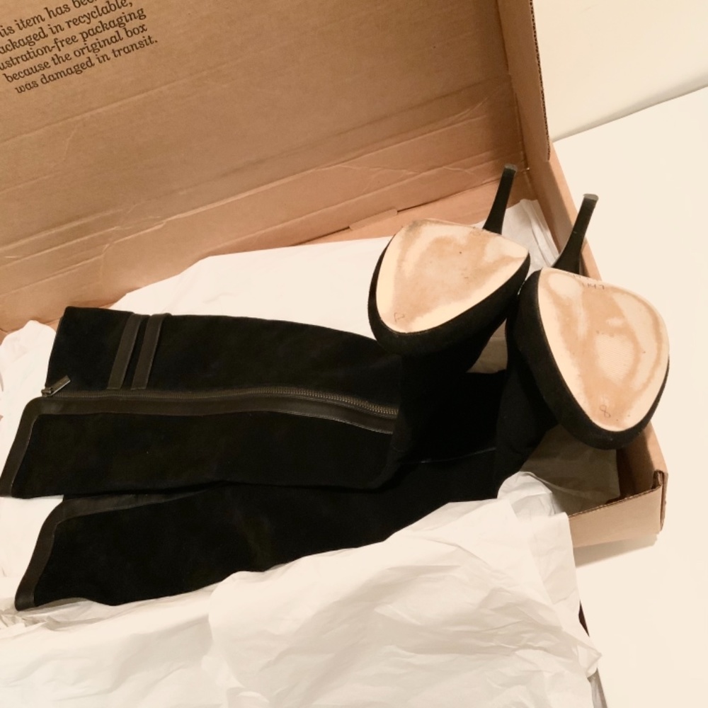 MICHAEL KORS DELANEY OVER THE KNEE TALL BLACK SUEDE LEATHER BOOTS - Wore Once! 8 - Picture 8 of 10